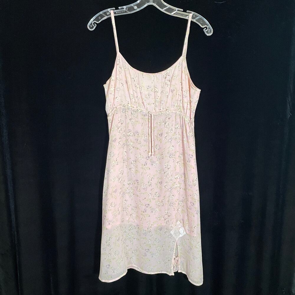 Vintage Y2K 90's Babydoll Dress Papillon Pink‎ Floral Sheer Fairy Lace Slip S